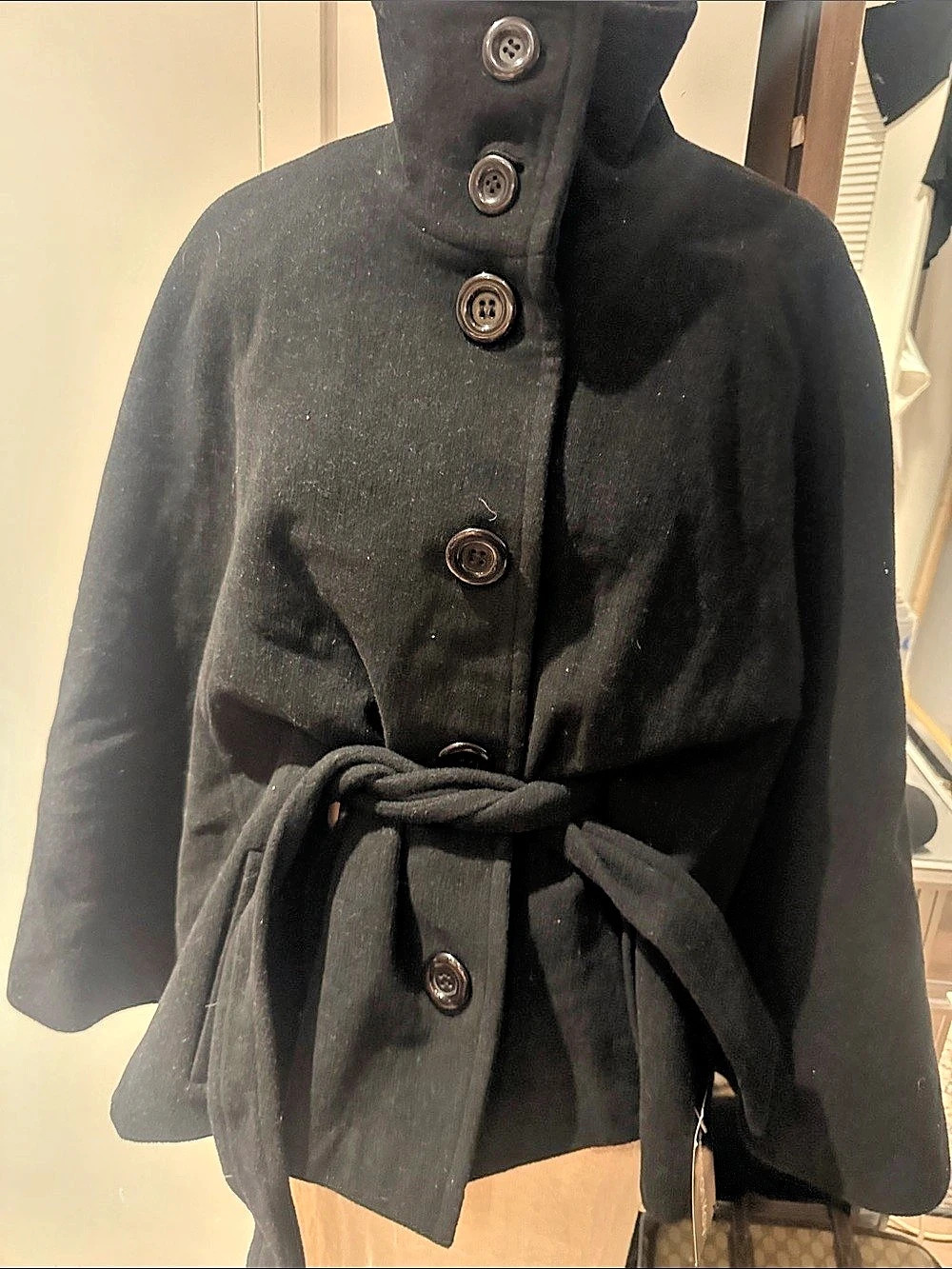 Black Belted Cape Coat White House black market nwt